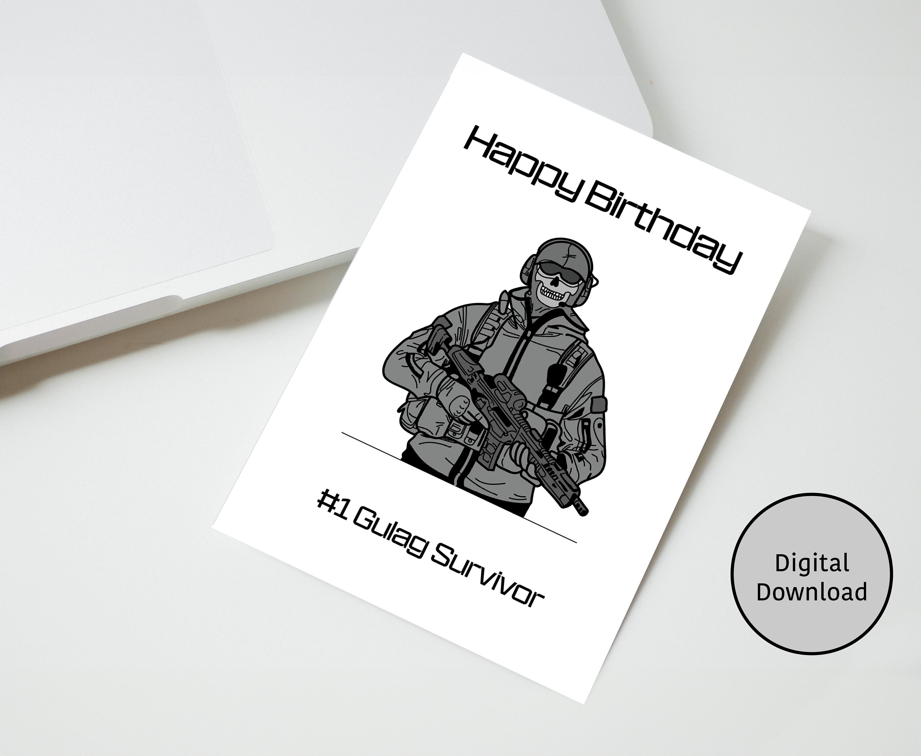 Instant Download Birthday Card, Funny Call of Duty Themed Birthday Card
