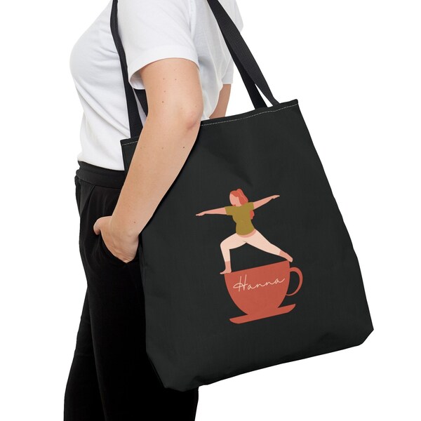 Customized Tote Bag | Stylish Bag | Reusable Grocery Bag | Carry All With Style | Gift for Yoga & Coffee Lovers | Book Bag | Bag for Mom