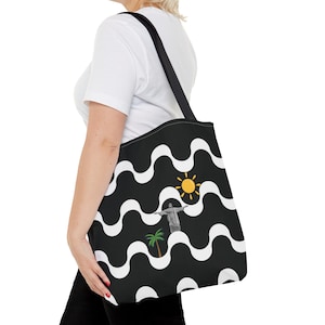 Rio de Janeiro Tote Bag: Christ the Redeemer, Beach Sidewalk Pattern