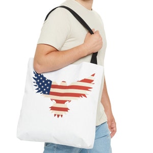 American Eagle Tote Bag: Patriotic USA Flag Design