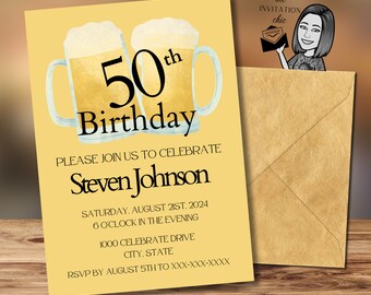 50th Birthday Invitation Digital