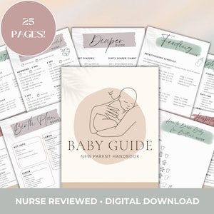 Pacchetto Ultimate New Baby / Piano di nascita, Lista di controllo del registro, Suggerimenti approvati dall'infermiera, Grafici di crescita, Guida all'allattamento al seno *Recensito dall'infermiera*
