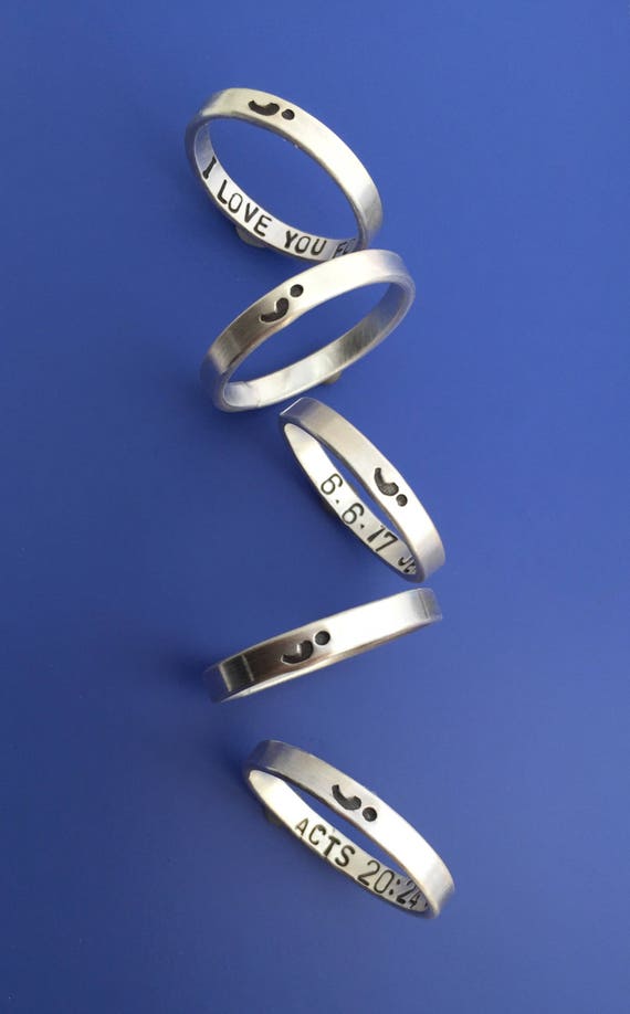 Etsy semicolon ring deals