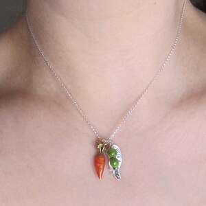 Peas and Carrots Charm Necklace image 4