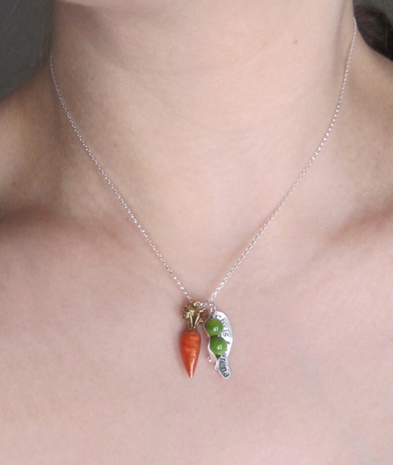 Peas and Carrots Charm Necklace image 4