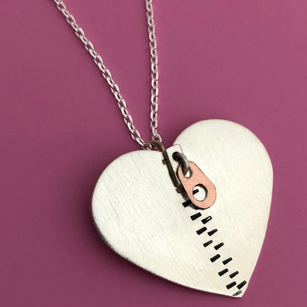 Zipper Club CHD Heart Necklace