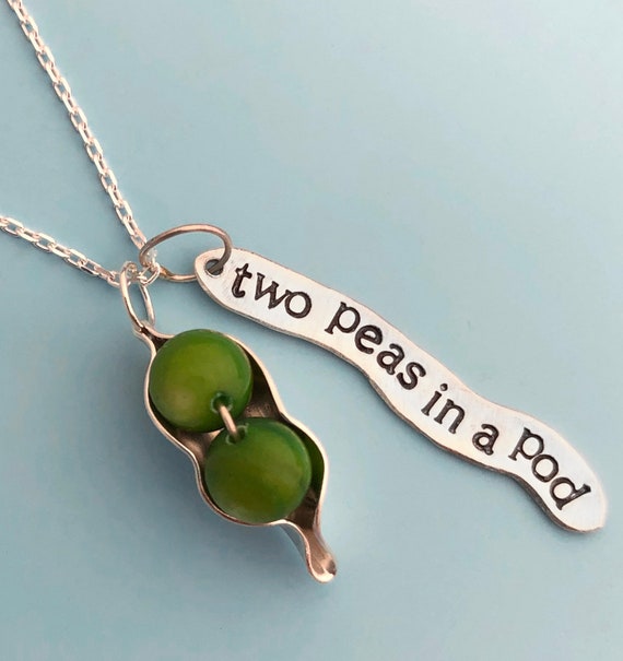 Two Peas in a Pod Charm Necklace Etsy