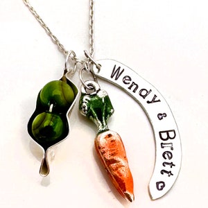 Peas and Carrots Charm Necklace image 3