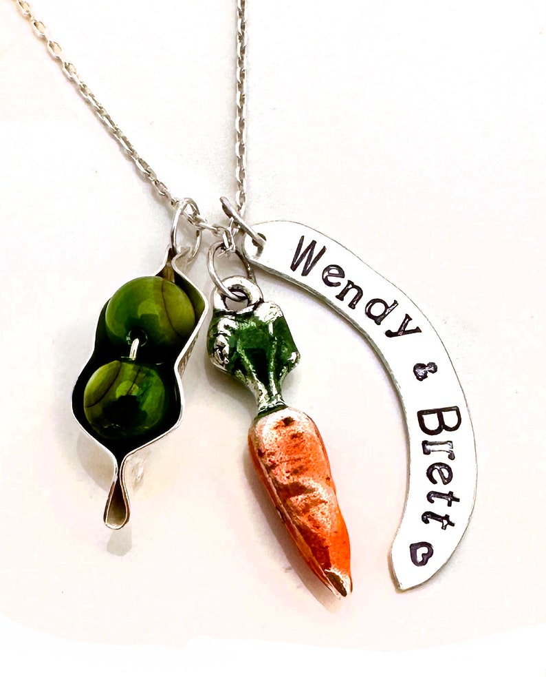 Peas and Carrots Charm Necklace image 3