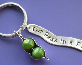 Two Peas in a Pod Charm Keychain