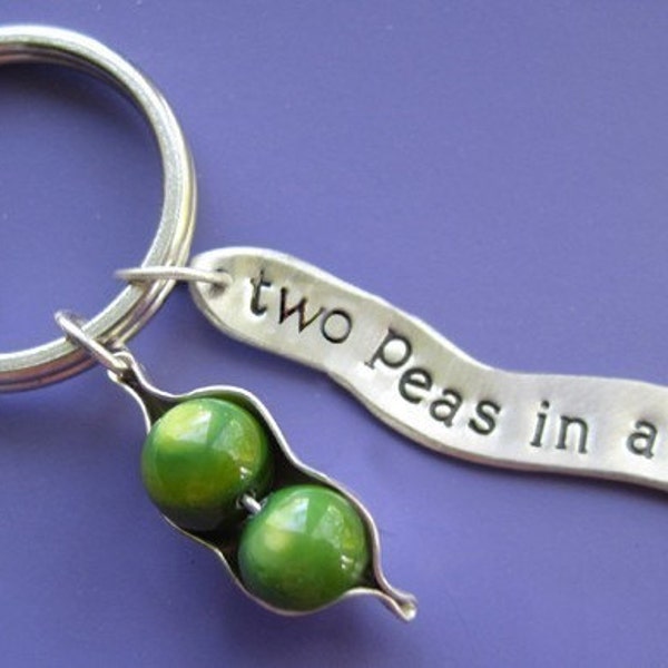 Two Peas in a Pod Charm Keychain