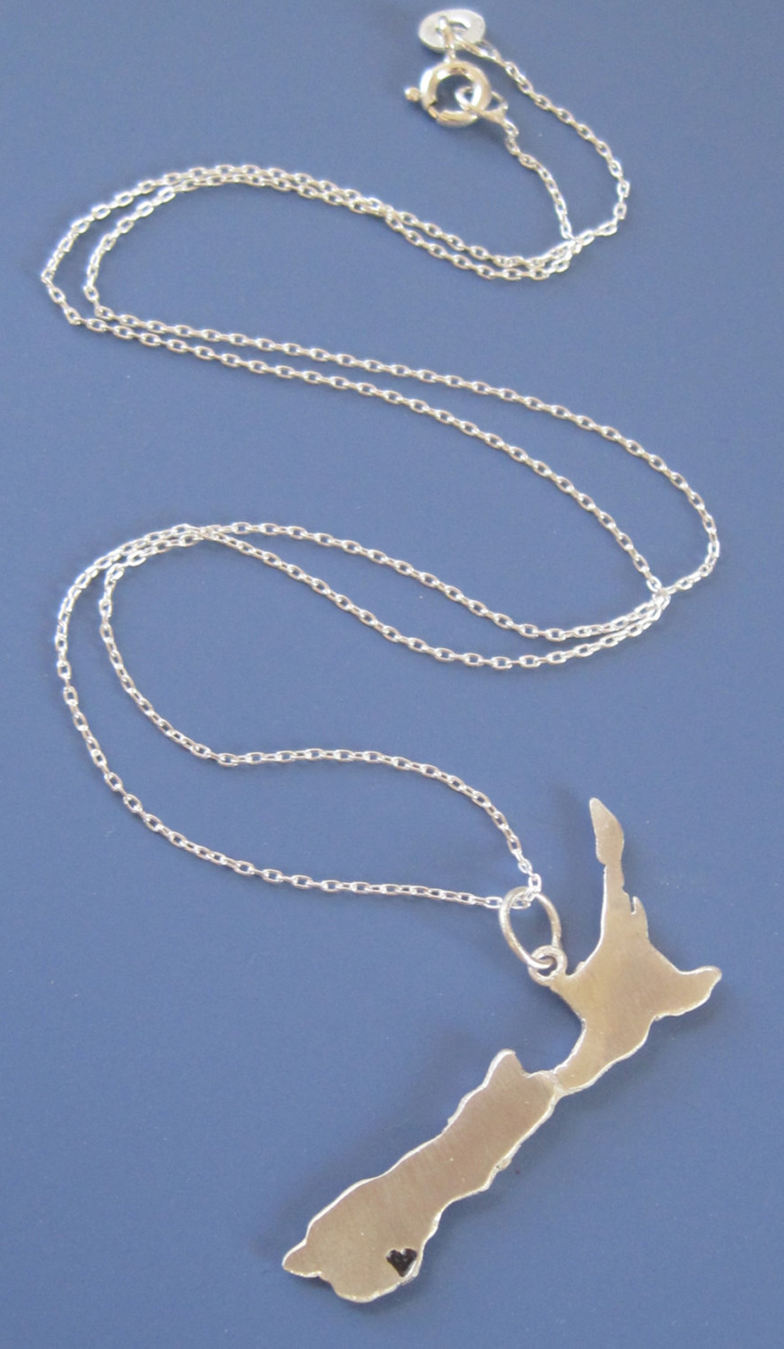 Custom New Zealand Map Necklace Etsy