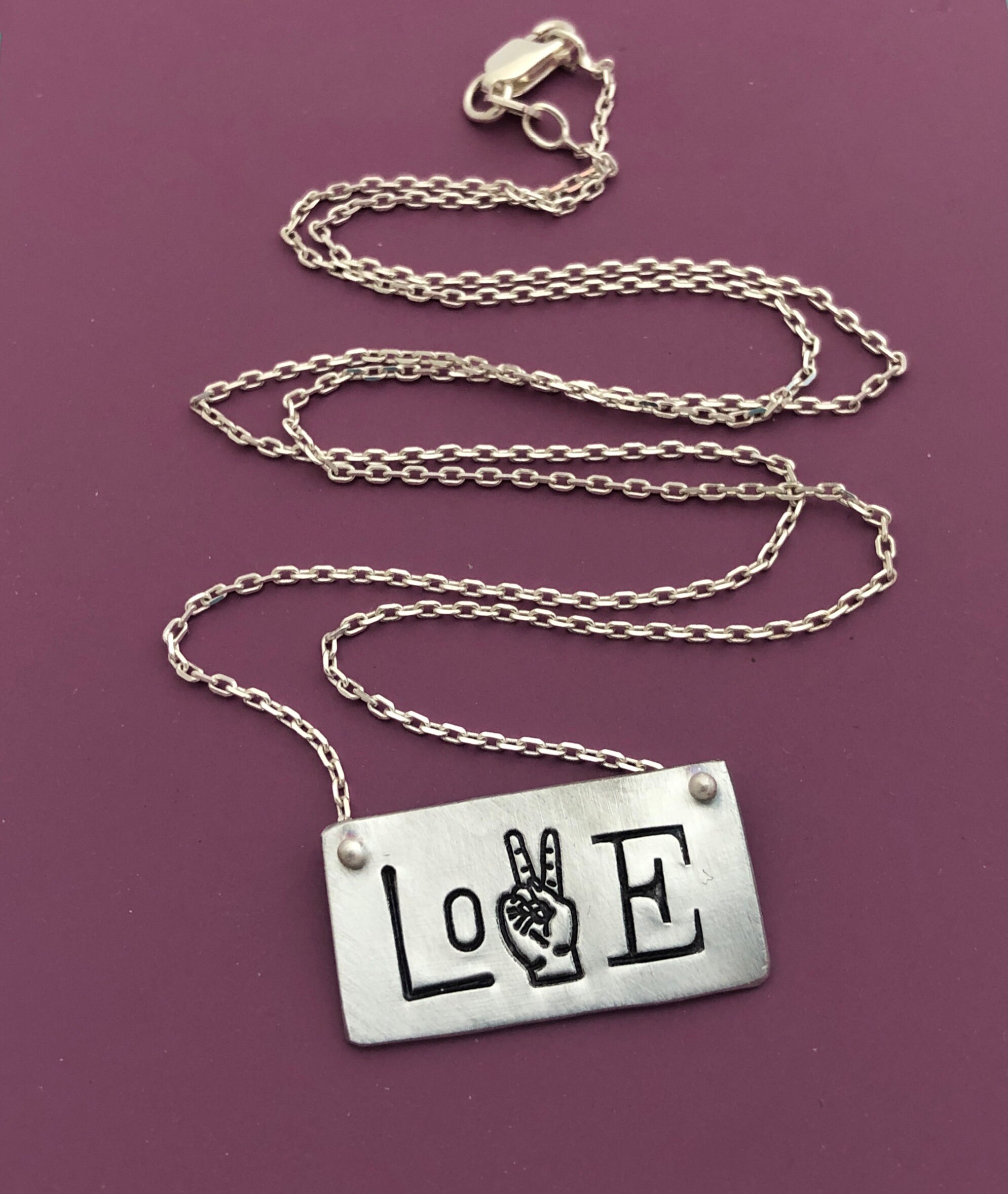 LOVE Letter Necklace | Etsy