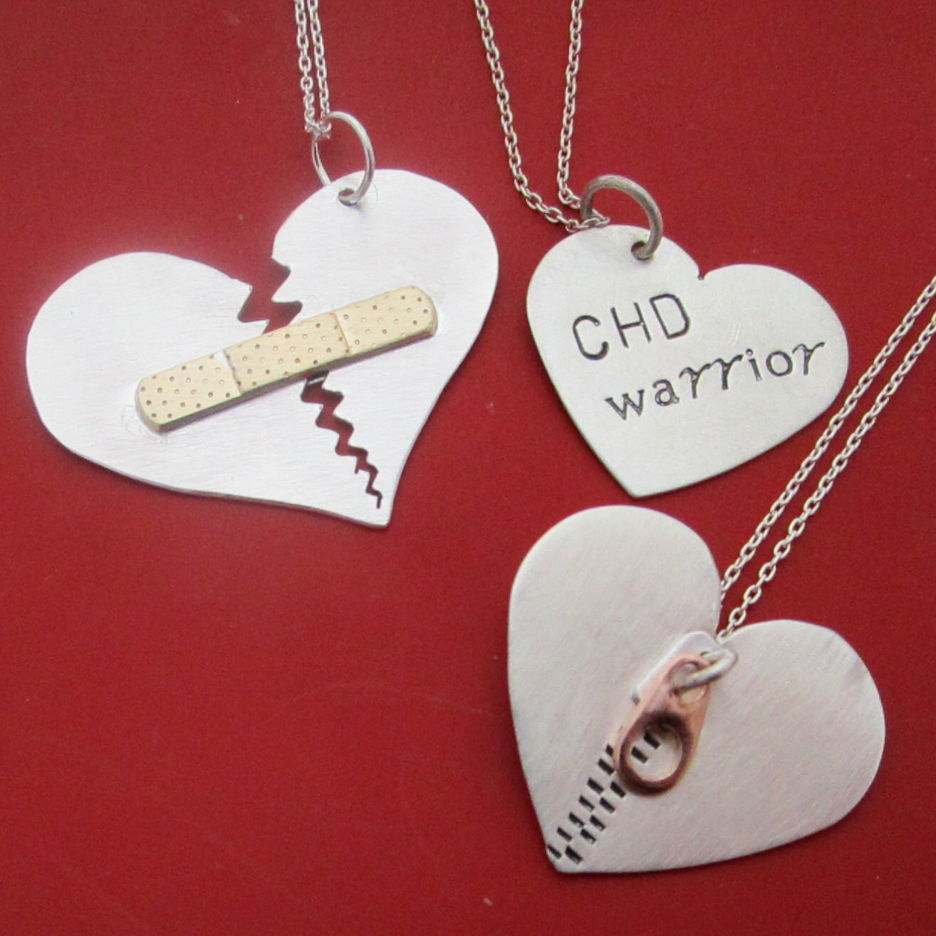 Zipper Club CHD Heart Necklace - Etsy