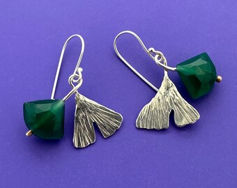 Green Ginkgo Earrings