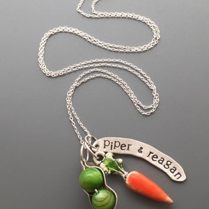 Peas and Carrots Charm Necklace image 2