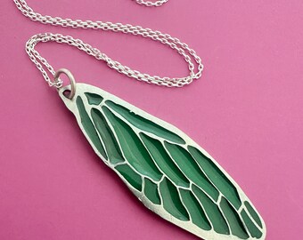 Plique-à-jour Cicada Wing Necklace