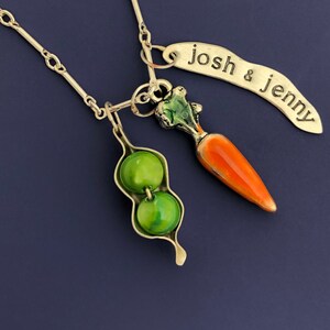 Peas and Carrots Charm Necklace image 5