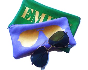 Soft Lambskin Leather Glasses Case: Sunglasses Pouch, Made in Britain