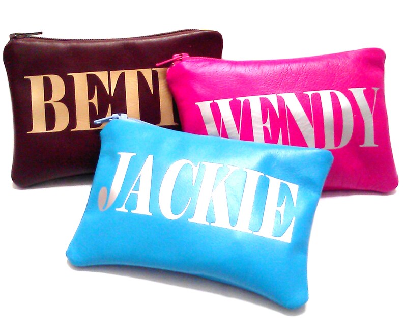 Personalized Name Pouch Personalized Leather Makeup Bag Etsy