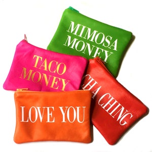 Porte-monnaie en cuir personnalisé, porte-monnaie en cuir personnalisé, porte-monnaie personnalisé et pochette en cuir personnalisée