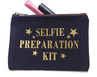Selfie Preparation Kit Canvas Makeup Bag: Bridal Gift
