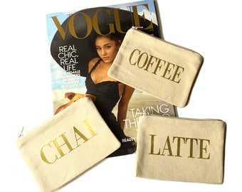 Personalised Canvas Change Purse: Custom Monogrammed Pouch