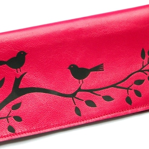 Funda de cuero para chequera Berri Birds In Branch, porta chequera de cuero, funda de cuero para chequera, billetera de cuero para chequera