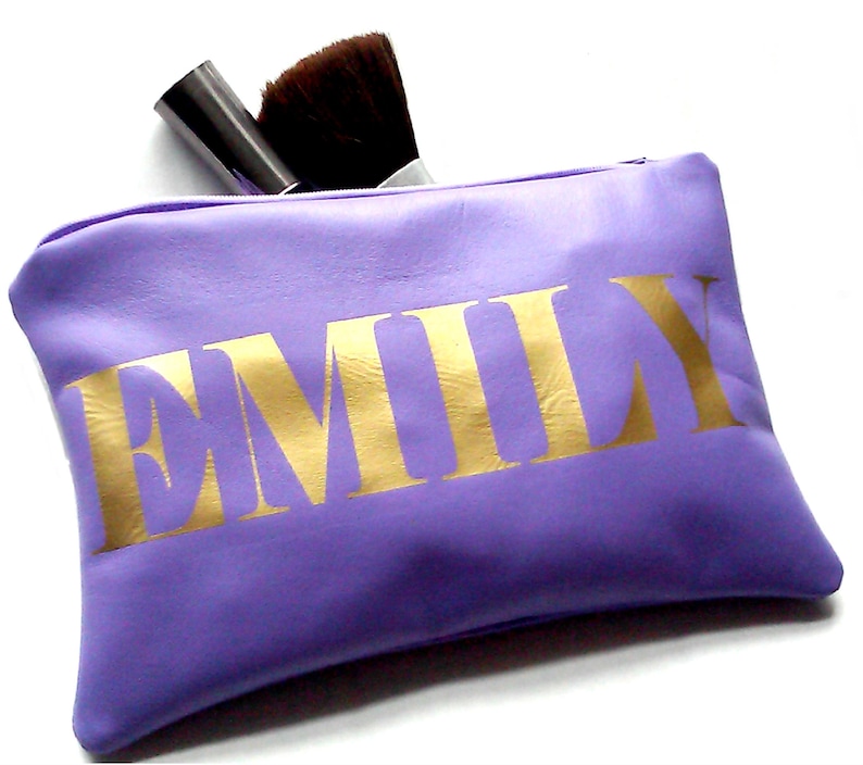 Personalized Name Pouch Personalized Leather Makeup Bag Etsy