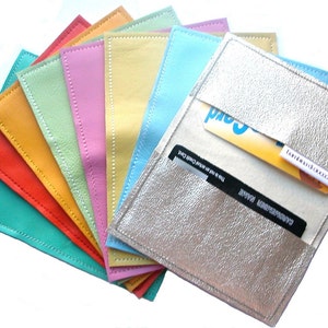 Metro Leather Business Card Holder Credit Card Wallet ID Wallet & Leather Credit Card Sleeve Slim Leather Wallet image 2