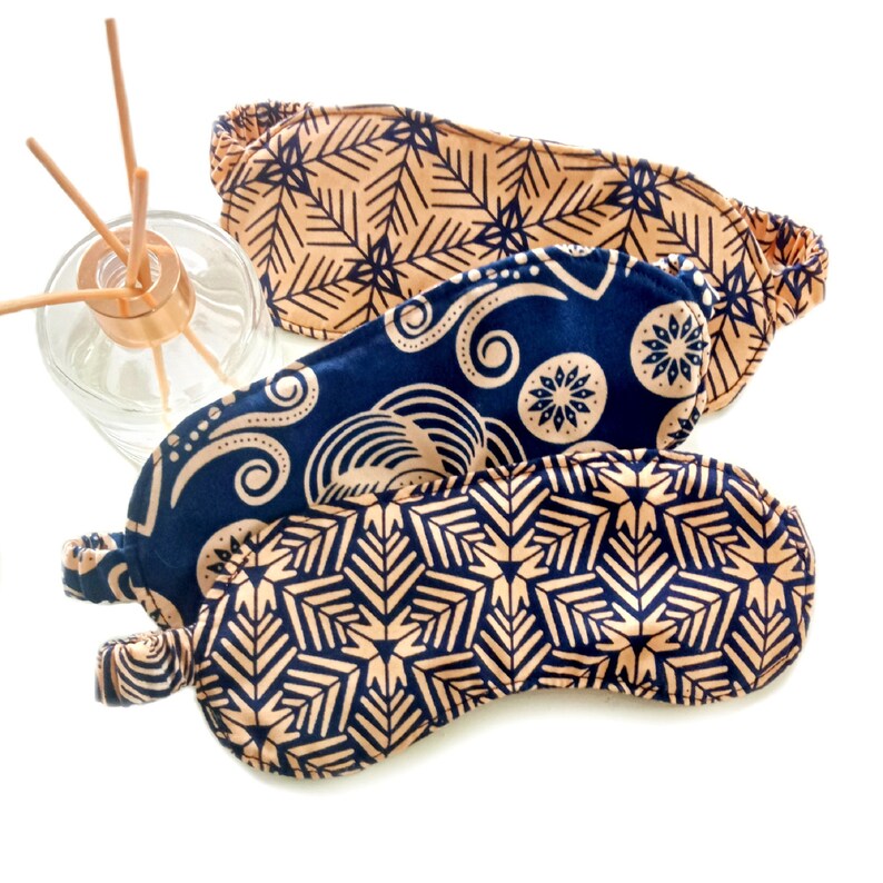 Women's Sleep Mask African Print Handmade Lavender Eye Cover Handmade Blindfold Self Care Kit Cotton Print Mask image 7