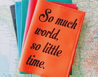 So Much World Leather Passport Holder | Custom Passport Cover | Personalised Travel Accessories | Travel Gift For Her