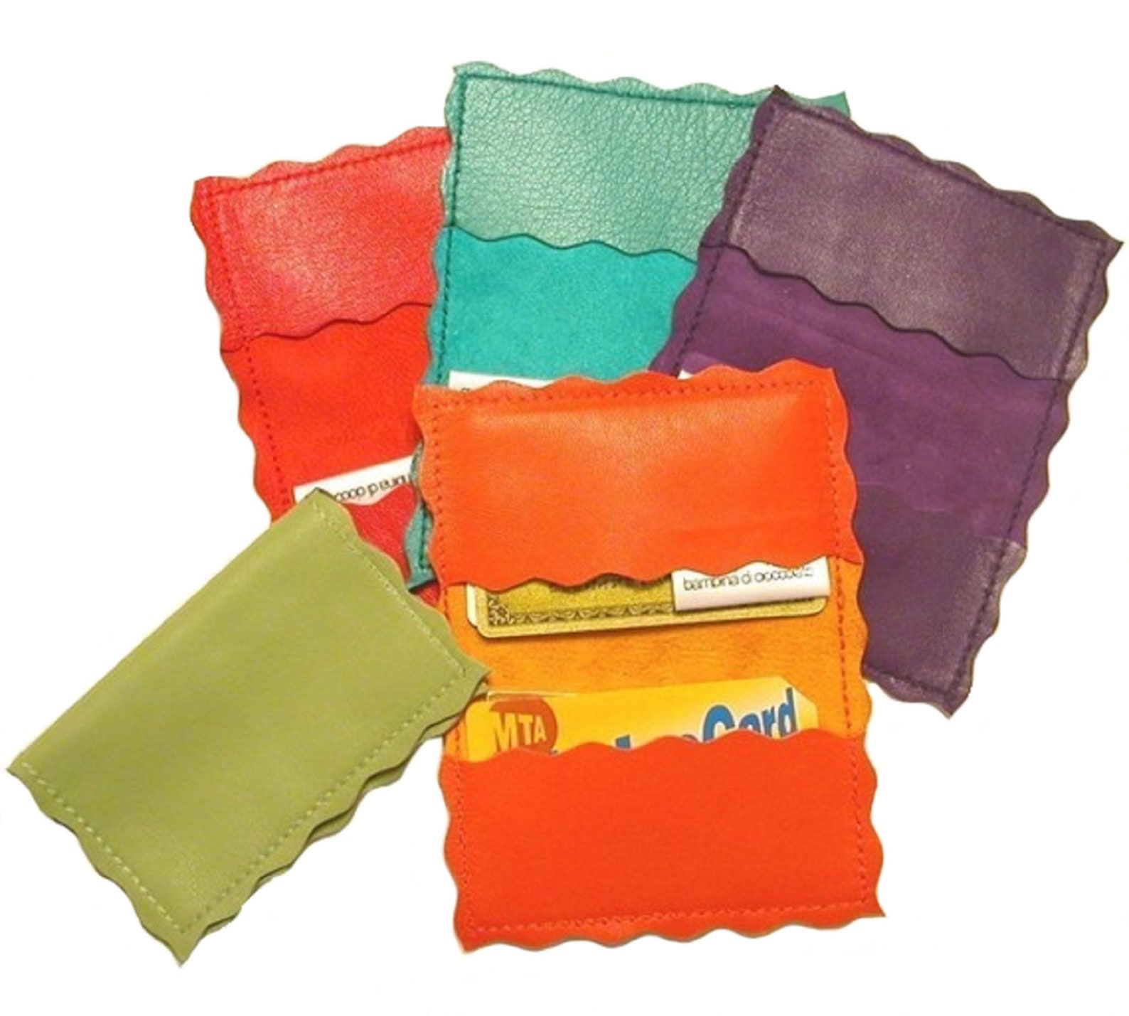 Metro Leather Business Card Holder Slim Leather Wallet Credit Card Case