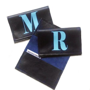 Tarjetero de cuero personalizado / Billetera con monograma / Billetera delgada personalizada / Regalo con monograma / Regalo de dama de honor personalizado / Porta pase de autobús