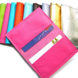 Metro Leather Business Card Holder Credit Card Wallet ID Wallet & Leather Credit Card Sleeve Slim Leather Wallet image 6