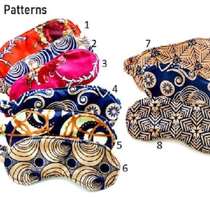 Women's Sleep Mask African Print Handmade Lavender Eye Cover Handmade Blindfold Self Care Kit Cotton Print Mask image 5