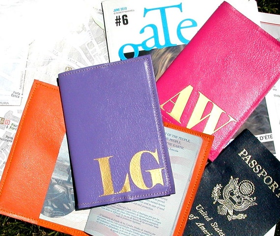 Mia Personalised Leather Passport Holder, Monogram Initial Passport Cover, Custom Travel Gift, Women's Travel Gifts