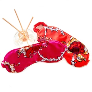 Omkeerbaar slaapmasker | Katoenen oogmasker | Lavendel lijnzaad oogkap | Handgemaakte verduisterende blinddoek Ankara-print