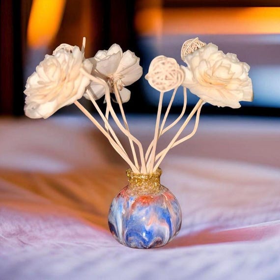 Sola Wood Flowers with Rattan Reed Sticks, Decorative Accents, Aromatherapy Diffuser Supplies