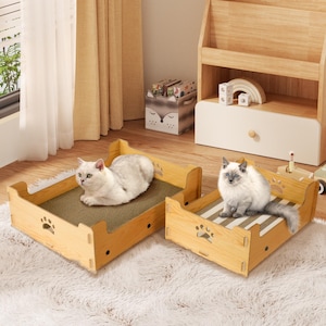 Heikoeco® Kratzbretter Katze Pappe, Kratzpappe für Katzen groß xxl Haus, Kratzmatte Katze aus aus hochwertiger Pappe