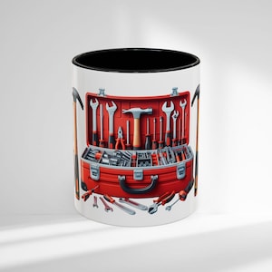 Red Toolbox Tools Coffee Mug, Handyman Gift