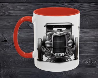 Vintage High Boy Car Accent Coffee Mug 11oz 15oz | Classic Hot Rod Design