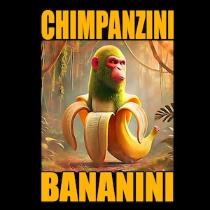 Chimpanzini Bananini Italian Brainrot Digital Download, PNG Digital