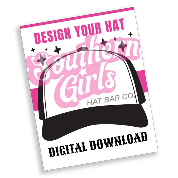 Trucker Hat Design Template digital download Patch Layout Hat Bar Print Out