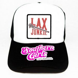 LAX Patch Lacrosse Patch Trucker Hat Iron On Patch LAX Junkie Patch LAX Hat Lacrosse Iron On Hat Patch