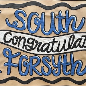 Hand Painted Custom Graduation Banner: Kraft Paper Party Decor