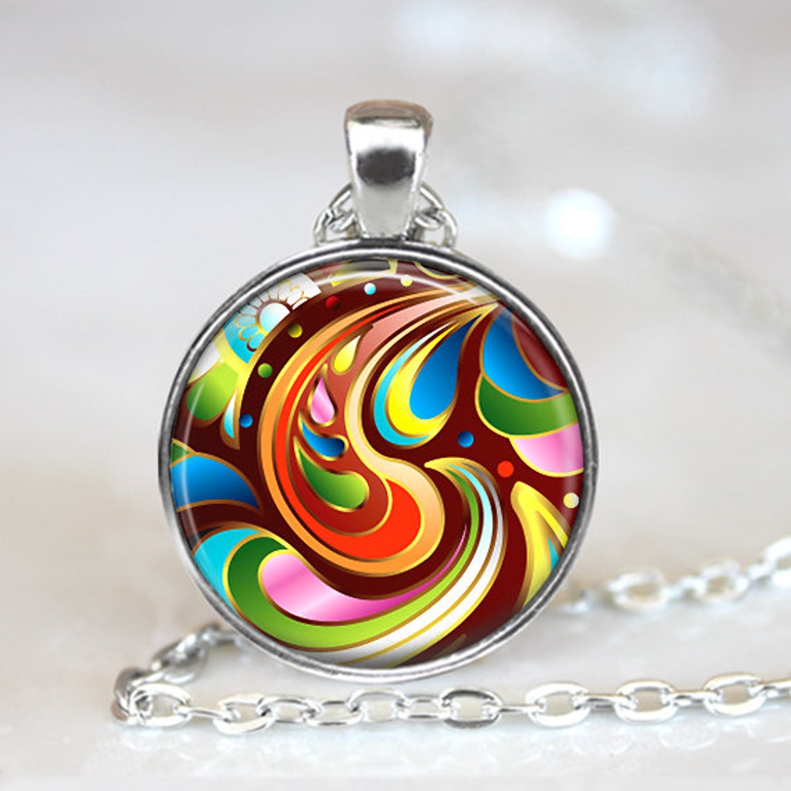 Abstract Art Pendant Abstract Art Necklace Abstract Art Etsy
