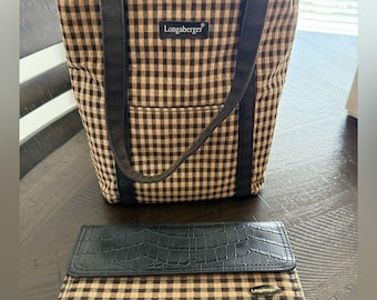 VTG Longaberger Homestead Tote Bag w Matching Wallet Set EUC 90s