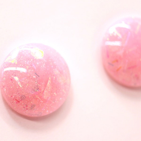 Pink Unicorn / Pastel Pink Glitter Resin Blythe Eye Chips