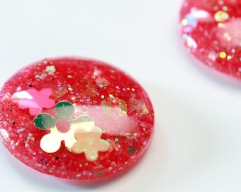 Tropical Punch / Glitter Resin Blythe Eye Chips